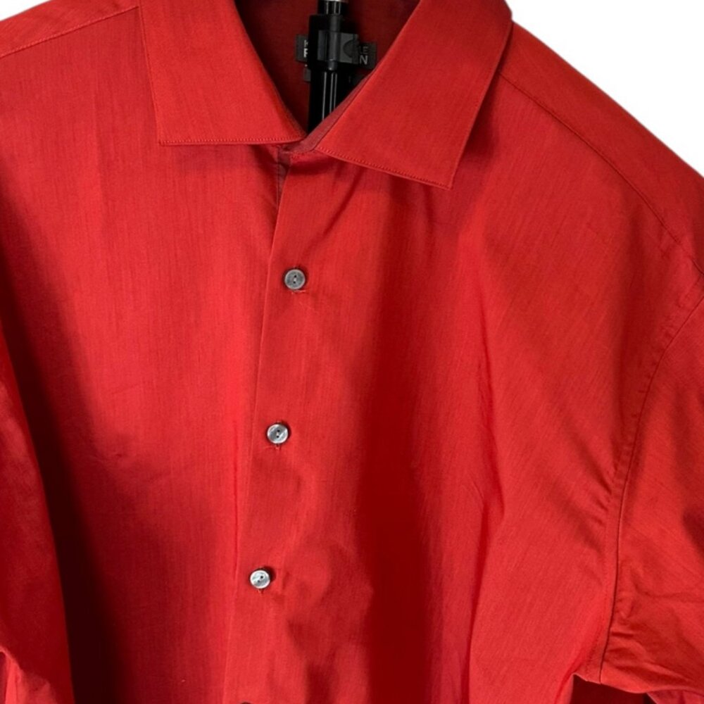 Kenneth Cole Reation red dress shirt 17.5x34-35 Regular fit NWT
